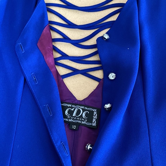 CDC Evening Royal Dress. Rhinestone buttons. Beautiful lining. - Picture 6 of 8